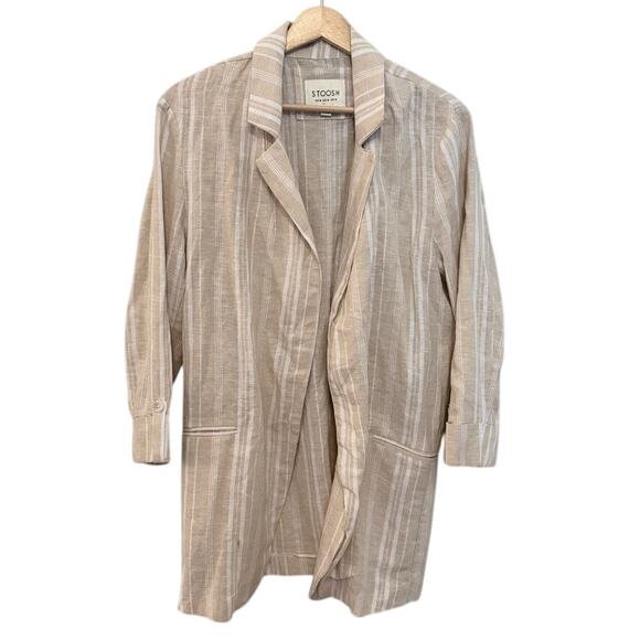 Stoosh Linen Blend Open Front Blazer | Lightweight Beachy Layer | Women’s Medium - Picture 1 of 5